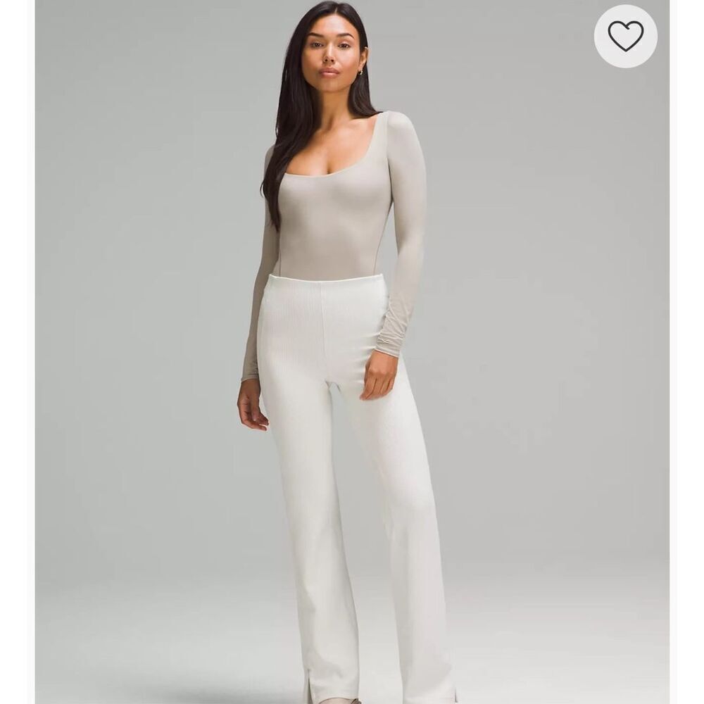 Lululemon Wundermost Ultra-Soft Nulu Square-Neck Long-Sleeve Bodysuit size L NWT